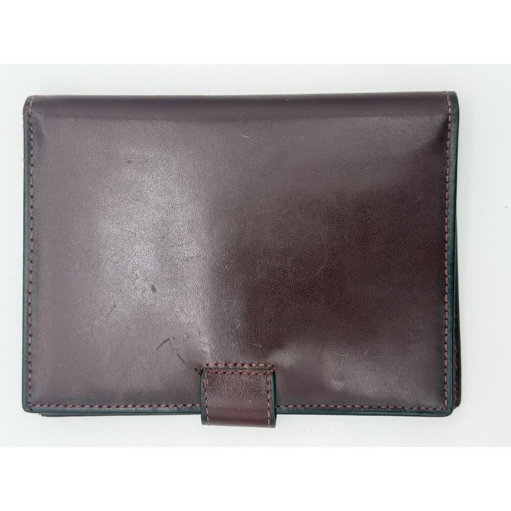 BOSCA Burgundy Calfskin Leather Travel Wallet Passport Baggage Organizer - Picture 5 of 12